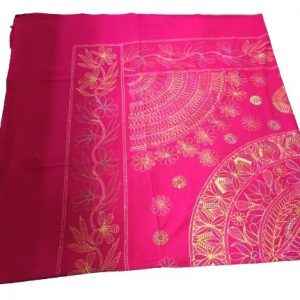 Pink Cotton Stitch Handicraft Bed Sheet
