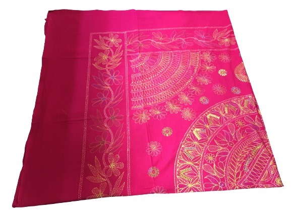 Pink Cotton Stitch Handicraft Bed Sheet